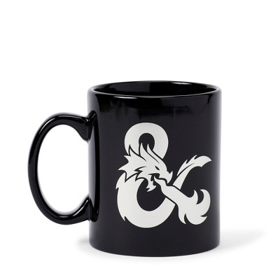 Just Funky Dungeons & Dragons Black Ceramic Ampersand Logo Mug - 16-Ounces