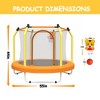Jump Into Fun 55" Recreational Trampoline for Kids with Full - Visible Safety Net, Basketball Hoop Reversible zipper for Boys Girls Birthday Gifts - 2 of 4