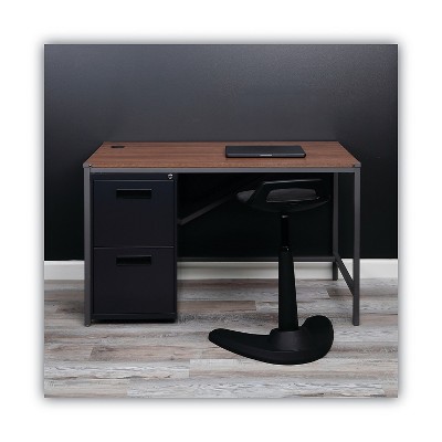 Charcoal 2-Drawer Mobile Steel File Cabinet with Lock