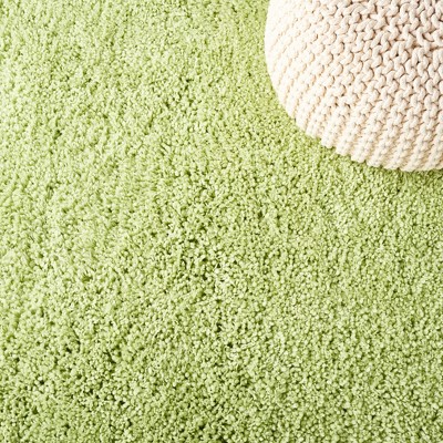Light Blue Tufted Shag Handmade Wool Area Rug