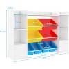 Kids Toy Storage Organizer with 8 Removable Bins, Bookshelf with 2 Storage Cubbies for Playroom, Bedroom & Classroom - 4 of 4