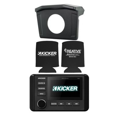 Polaris 2013-18 RANGER SPXRNGDASH Radio Mounting Kit and KICKER 46KMC4 Waterproof Radio
