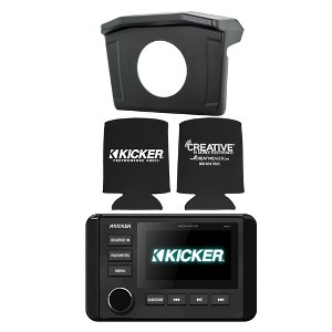 Polaris 2013-18 RANGER SPXRNGDASH Radio Mounting Kit and KICKER 46KMC4 Waterproof Radio - 1 of 4