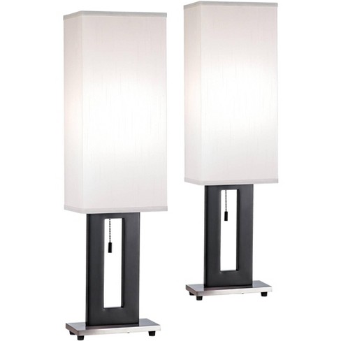 360 Lighting Modern Table Lamps Set Of 2 Black Rectangular 