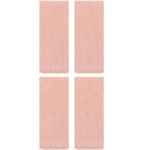 REGALWOVEN 4 Pcs Bathroom Cotton Soft and Absorbent Geometric Decorative Hand Towel 13" x 29" - 1 of 4