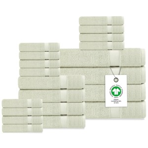 Delara Organic Cotton Luxuriously Plush Bath Towel Set, GOTS & Oeko-TEX Certified, Soft, Quick Dry & Ultra-Absorbent - 1 of 4