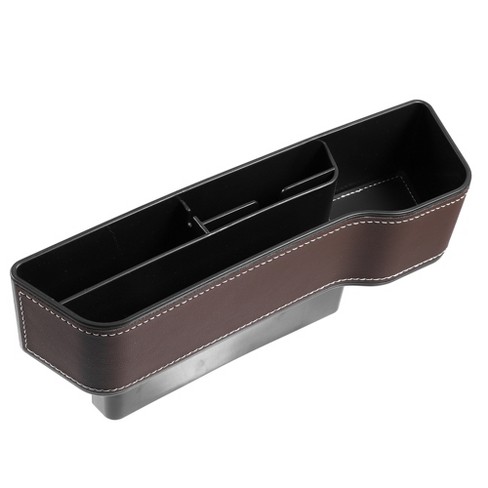 Unique Bargains Car Seat Gap Storage Box Gap Filler Organizer Front Console  Side Pocket Brown : Target