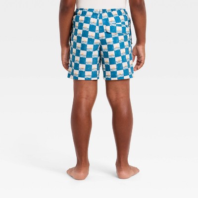 Cat & Jack Boys' Swim Trunks - Cat & Jack™ Blue/Cream M — фото 2