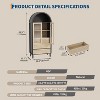 70" Tall Arched Storage Display Cabinet, Kitchen Pantry Cabinet with LED Lights, Adjustable Shelf, 3 Drawers and Tempered Glass Doors - 2 of 4