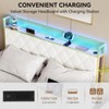 King Size Bed Frame with Lighted Headboard & Charging Station – Upholstered Velvet Platform Bed with Storage, Metal Slat Support, Noise-Free Design - 3 of 4