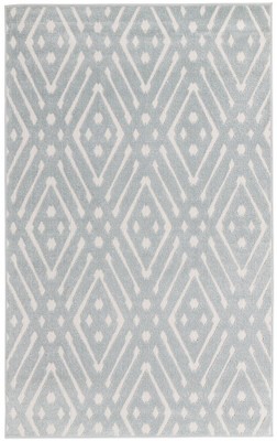 Light Blue Geometric Flat Woven Outdoor Area Rug 5'x8'