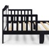 Infurnic Beds, Toddler Single Bed with Safety Guardrails and Headboard, Low To Floor Design for Toddler Children, Black, 70"*36"*27" - 4 of 4