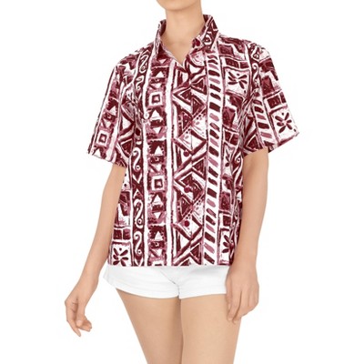 LA LEELA Womens Button Down Short Sleeve Summer Short Sleeve Tops Hawaiian Club party Casual Dress Shirt for Women
