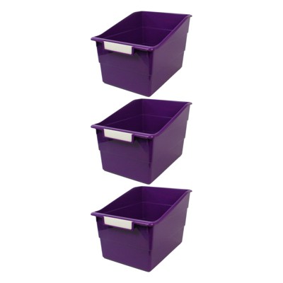 Romanoff Tattle Wide Shelf File, Purple, Pack of 3