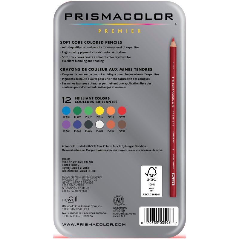 Prismacolor Premier Colored Pencils, Assorted Colors, Set of 12, 3 of 4