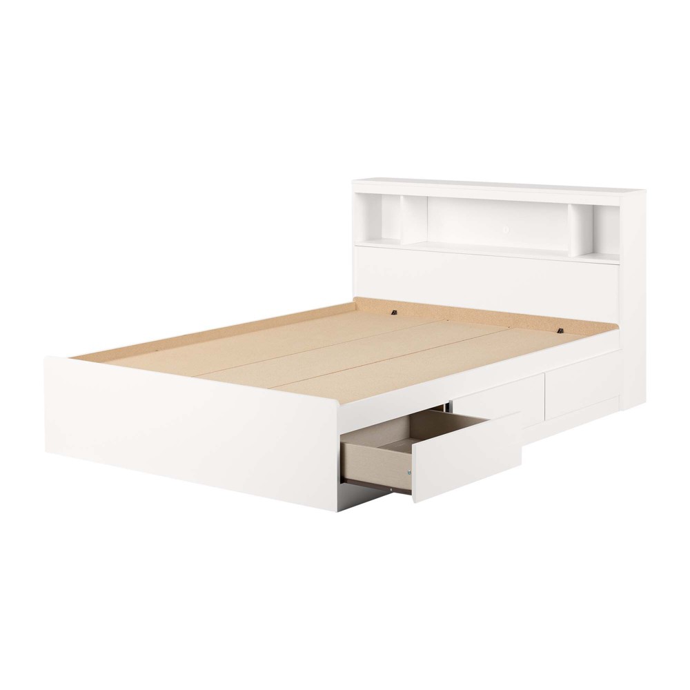 Photos - Bed Frame Full Fusion Bed and Headboard Set Pure White - South Shore