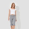 Women's High-Rise Ruffle Slim Leg Capri Tights - Wild Fable™ Heather Gray - 3 of 4