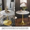 30” Diameter Round Circle Kitchen Dining Table Bar Height Bistro Table Sintered Stone-top, with Pedestal Base - 4 of 4