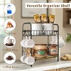 Artloge 2 Tier Mug Cup Holder Stand Coffee Bar Station Organizer Cup Drying Rack with 12 Hooks for Home Bar, Kitchens, Coffee Shop - 4 of 4
