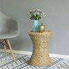 Vintiquewise Decorative Round Wicker Side Table Hourglass Shape Accent Coffee Table - 2 of 4