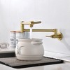 CLIHOME Wall Mounted Kitchen Faucet Double Handle 1.8 GPM Pot Filler Faucet with 2 Built- in Ceramic Cartridge - 2 of 4