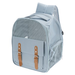 Unique Bargains Pet Backpack Portable Backpack with 1 Side Openings for Cats and Small Dogs Blue - 1 of 4