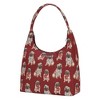 Signare USA Pug Dog Animal Design Red Hobo Shoulder Bag - 3 of 4