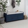 Storage Bench With 3 Shutter-shaped Doors Shoe Bench With Removable Cushion Hidden Storage Space - image 2 of 4