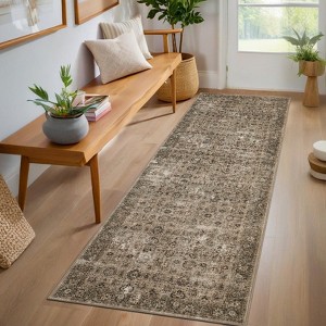 Machine Washable Non-Slip Rubberback Runner Modern Abstract Geometric Print Carpet Traditional Area Rug for Hallway,Bedroom,Living Room - 1 of 4
