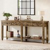 Hommoo 4-Drawer Farmhouse Console Table with Bottom Storage Brown - 2 of 4
