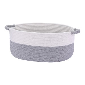 Unique Bargains Woven Handles Shelf Closet Storage Basket - 1 of 4