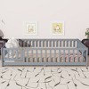 YOOCOZZ Queen Size Rubber Wood Floor Bed with Fence,Door and Safety Guardrails - 4 of 4