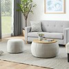 OUTSUPPLY Round Storage Ottoman, 2 in 1 Multi-Functional Footstool & Side Table with Hidden Storage - 3 of 4