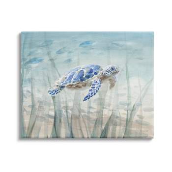 Stupell Industries Baby Sea Turtle Blue Speckled Aquatic Animal Ocean