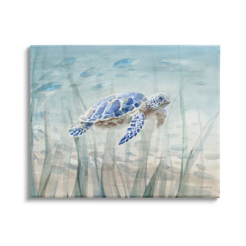 Stupell Industries Baby Sea Turtle Blue Speckled Aquatic Animal Ocean, 1 of 5