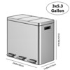 Dual Compartment Stainless Steel Step Trash Can – Kitchen Garbage & Recycling Bin with Soft-Close Lids & Removable Buckets - 2 of 4