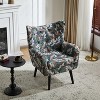 Multi Velvet Wingback Accent Chair: Tufted, with Decorative Pillow, Ideal for Cozy Corners - 2 of 3