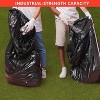 40-45 Gallon Trash Bags Size (60 Count), 2 Mil Contractors Garbage Bags, Large Garbage Bags Black, Heavy Duty Garbage with Tying Ropes - 2 of 4