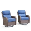 Outdoor Gliders Swivel Chairs with 6-Inch Thick Cushions Swivel Rocker Patio Chairs - 3 of 4
