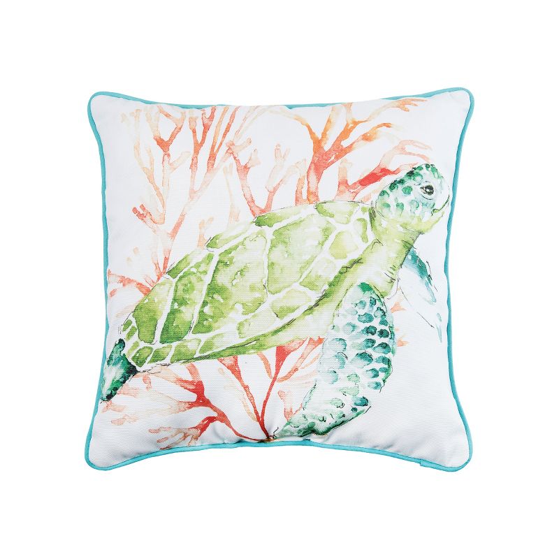 C&F Home Colorful Sea Turtle Printed Throw Pillow, 1 of 8