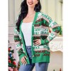 Whizmax Women's Ugly Christmas Sweater Open Front Caidigans Knitted Long Sleeve Sweaters Cardigan - 4 of 4