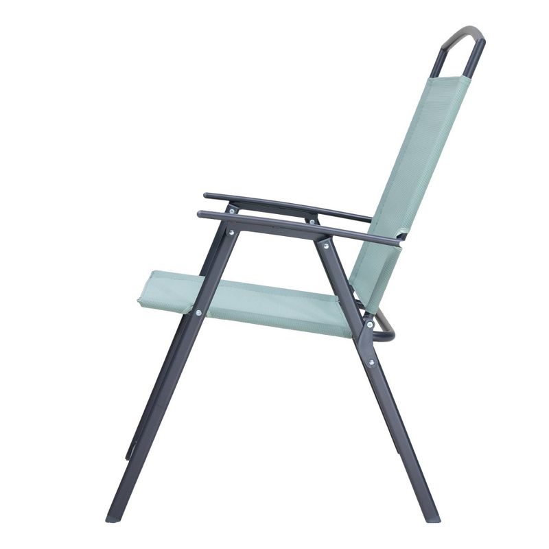 4pc Patio Steel Folding Arm Chairs Green - Crestlive Products, 6 of 11
