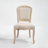 French Country Dining Chairs Set of 2 – Upholstered with Natural Rattan Fan-Shaped Back, Carved Details, and Wire Drawing Finish-- Frevyn - 4 of 4