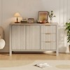46.5" Fluted Sideboard Buffet Cabinet, Accent Coffee Bar Cabinet with 3 Drawers, Wooden Media Console Table TV Stand, Floor Cupboard Cabinet - 2 of 4