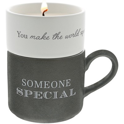 Pavilion Gift Company - Someone Special - Stacking Mug and Candle Set 100% Soy Wax Scent: Tranquility - Flame Candles