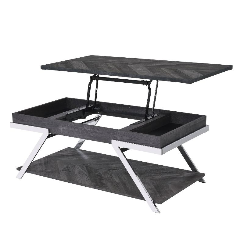 Roma Lift Top Cocktail Table Metal and Wood Dark Gray - Steve Silver Co., 4 of 8