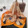 Anna-Kaci Silky Square Scarf with Floral and Rope Print for Neck Hair or Bag Styling - 3 of 4