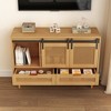 47.24 "Sliding Barn Door Storage Cabinet, TV Cabinet with 2 Drawers, for Living room Bedroom(Wood Color) - 2 of 4