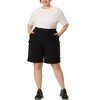 Agnes Orinda Women's Plus Size Above-the-Knee Length Jogger Pocket Track Cargo Shorts - 2 of 4