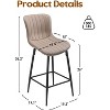 SEVOBAL Dining Chairs, Faux Leather Counter Height Bar Stools Set of 2, Modern Barstool Counter Chairs for Dining Room, Beige, 15.7"*19.3"*36" - 3 of 4